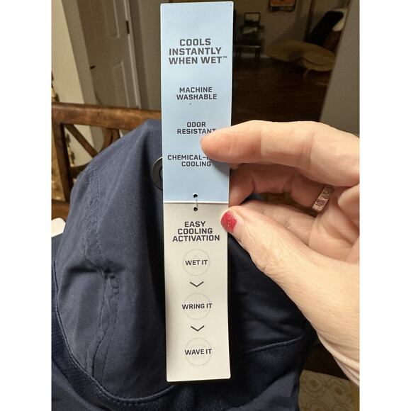 Mission Cooling Sun Defender Hat, Upf50 Navy Unisex Wide-Brim Hat Nape - Picture 4 of 8